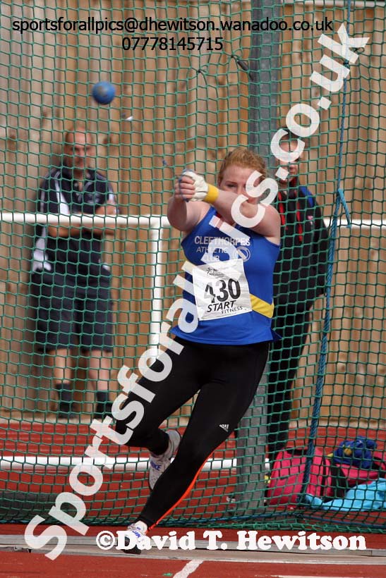Womens under-17s hammer, Northern Under-13s, U-15s and 17s Championships. Photo: David T. Hewitson/Sports for All Pics